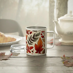 Cozy Fall Insulated Coffee Mug with Clear Acrylic Lid - Dipaliz - 10oz / White - Mugs