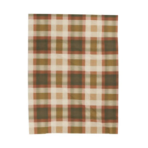 All Over Prints - Cozy Fall Plaid Velveteen Plush Blanket - Warm Rustic Buffalo Check Throw