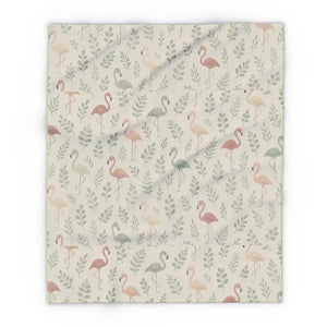 Cozy Flamingo Fleece Blanket - Tropical Vibes Paradise - Dipaliz - 50’’ × 60’’ - Blankets