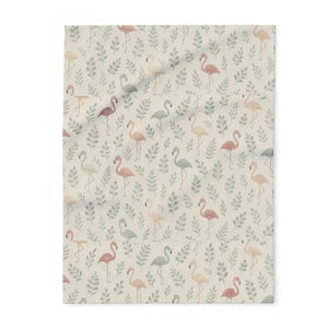 Cozy Flamingo Fleece Blanket - Tropical Vibes Paradise - Dipaliz - 30’’ × 40’’ - Blankets
