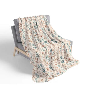 Cozy Floral Fleece Sherpa Blanket - Ultra Soft Plush - Dipaliz - 50’’ × 60’’ / Grey - Blankets