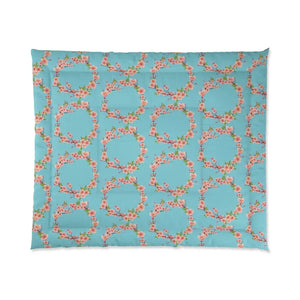 Floral Teal Comforter - Polyester Dreamy Retreat Style - Dipaliz - Quilts & Comforters