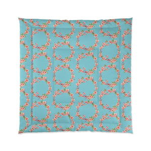Floral Teal Comforter - Polyester Dreamy Retreat Style - Dipaliz - Quilts & Comforters