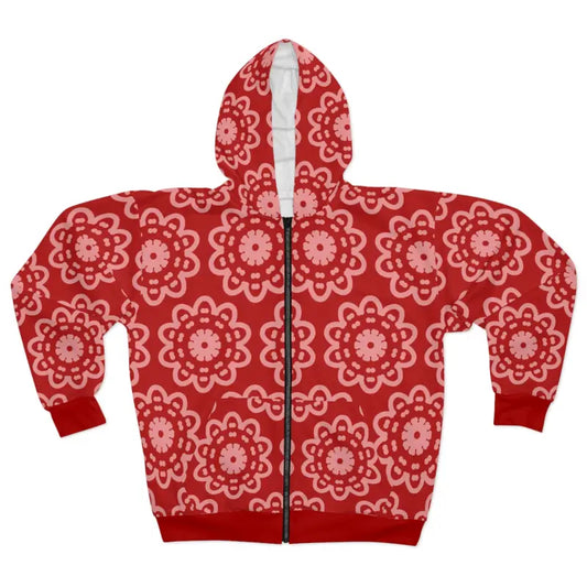 Cozy Chic Floral Unisex Zip Hoodie for Stylish Comfort - Xs All Over Prints