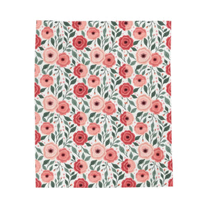 Floral Print Blanket – Velveteen Plush - Dipaliz - Blankets