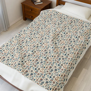 Velveteen Plush Blanket – Cozy Floral Throw - Dipaliz - Blankets
