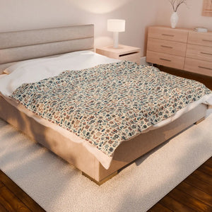 Velveteen Plush Blanket – Cozy Floral Throw - Dipaliz - Blankets