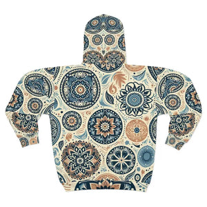 All Over Prints - Geometric Unisex Zip Hoodie Warm Cut Style - Dipaliz