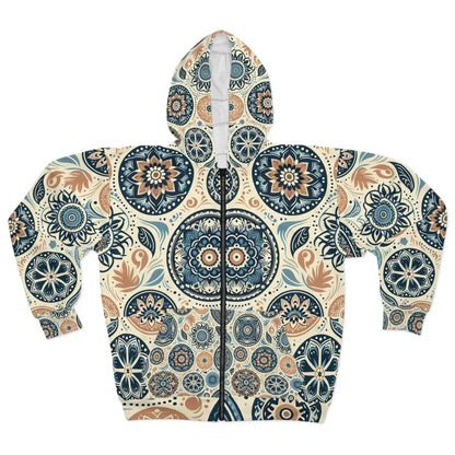 Geometric Unisex Zip Hoodie: Stay Warm in Style! - Xs All Over Prints