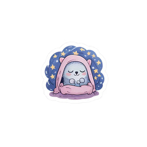 Cozy Hedgehog Vinyl Decal - Cute Animal Sticker - Dipaliz - 3’’ x 4’’ / Kiss-cut / Satin - Decorative Stickers