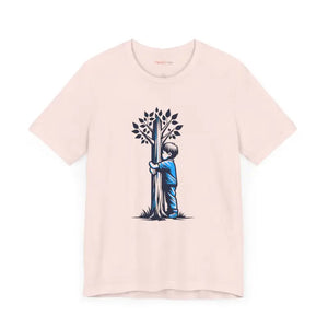Nature Lover Tee Jersey Short Sleeve Boy Hugging Tree - Dipaliz - T-shirts