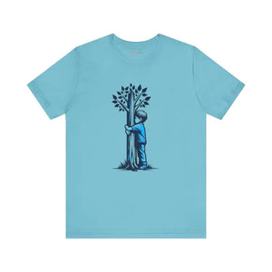Nature Lover Tee Jersey Short Sleeve Boy Hugging Tree - Dipaliz - T-shirts