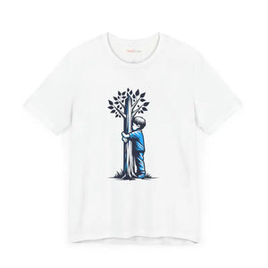 Nature Lover Tee Jersey Short Sleeve Boy Hugging Tree - Dipaliz - T-shirts