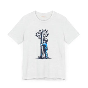 Nature Lover Tee Jersey Short Sleeve Boy Hugging Tree - Dipaliz - T-shirts