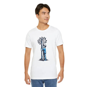 Nature Lover Tee Jersey Short Sleeve Boy Hugging Tree - Dipaliz - White / s - T-shirts