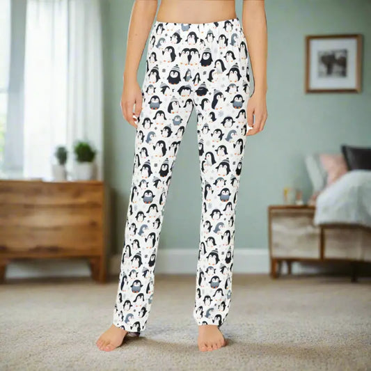 Cozy Kids Pajama Pants with Penguins & Snowflakes - Pajamas