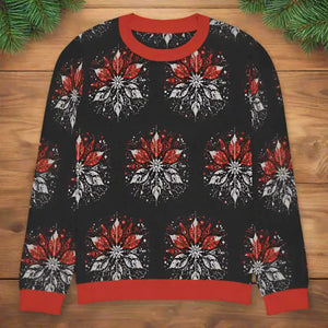 Grey Snowflake Crew Neck Knitted Sweater - Embrace Cozy Comfort - Dipaliz - Sweaters