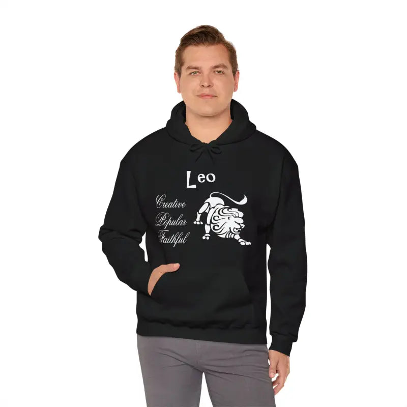 Roar in Style with Cozy Leo Zodiac Sign Sweatshirt - Black / s Hoodie