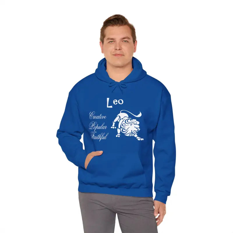 Roar in Style with Cozy Leo Zodiac Sign Sweatshirt - Royal / s Hoodie