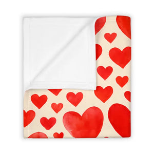 Love Hearts Throw Blanket - Romantic Cozy Home Decor - Dipaliz - White Base / 50’’ × 60’’ - Blankets