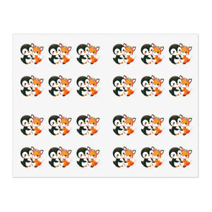 Penguin Animal Sticker Sheets - Playful Decorative Charm - Dipaliz - 11’’ × 8.5’’ / Transparent / Die-cut - Stickers