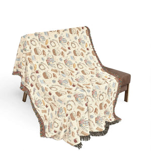 Woven throw by DipaliZ with the mosaic pattern built into the fabric