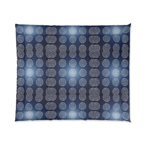 Navy Blue Mandal Pattern Blanket - Cozy Style Statement - Dipaliz - 104’’ × 88’’ - Quilts & Comforters
