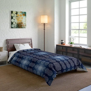 Navy Blue Mandal Pattern Blanket - Cozy Style Statement - Dipaliz - Quilts & Comforters