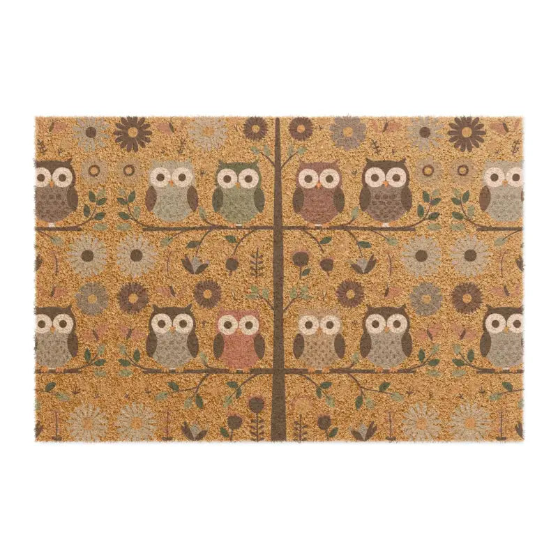 Cozy Owl Doormat: Tufted Coir Coconut Fiber Magic - 24’’ x 16’’ Home Decor