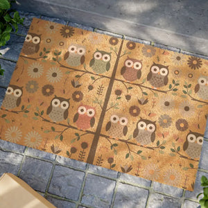 Cozy Owl Doormat - Tufted Coir Coconut Fiber - Dipaliz - 24’’ x 16’’ - Door Mats