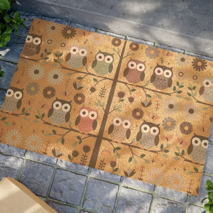 Cozy Owl Doormat: Tufted Coir Coconut Fiber Magic - 24’’ x 16’’ Home Decor