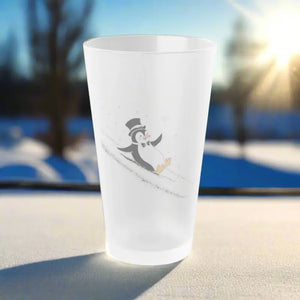 Cozy Penguin Sliding Frosted Matte Finish Beer Glass - Dipaliz - 16oz / Glasses