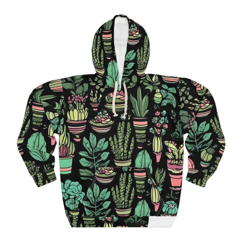 Unisex Leafy Pullover Hoodie: Cozy Style for Plant Lovers - All Over Prints