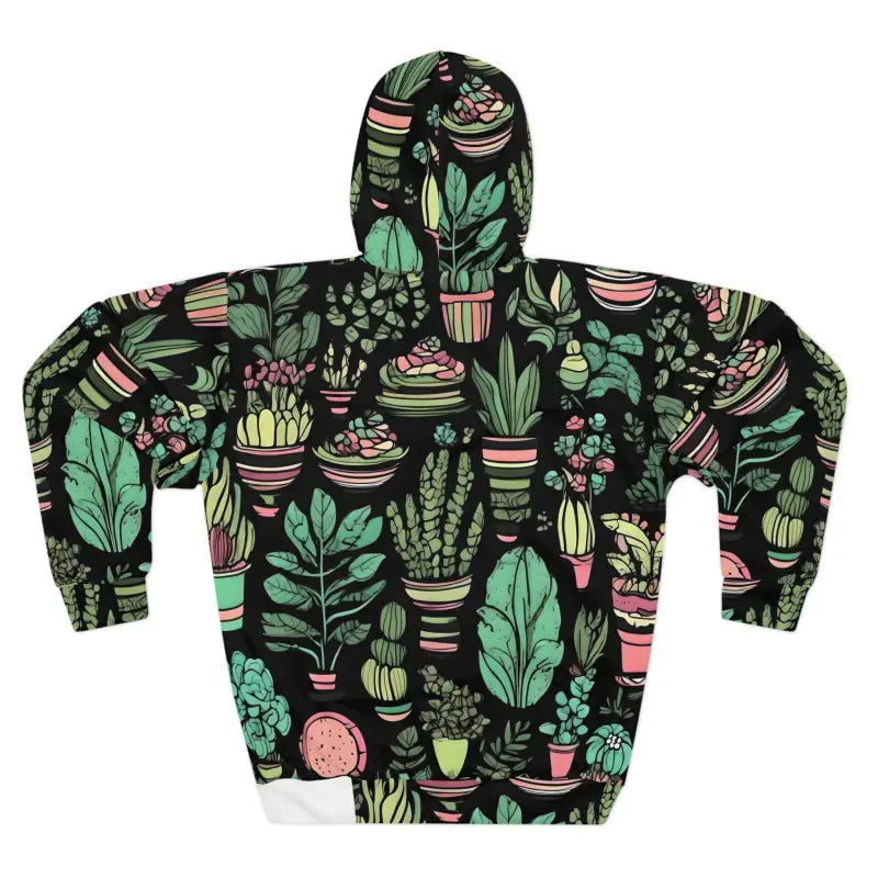 Unisex Leafy Pullover Hoodie: Cozy Style for Plant Lovers - All Over Prints