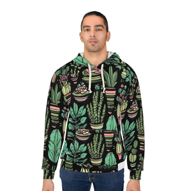 Unisex Leafy Pullover Hoodie: Cozy Style for Plant Lovers - Xs All Over Prints