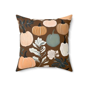 Fall Season Pumpkins Spun Polyester Square Pillow - Dipaliz - Throw Pillows
