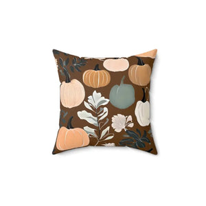 Fall Season Pumpkins Spun Polyester Square Pillow - Dipaliz - Throw Pillows