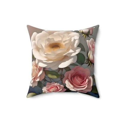 Transform your Space with Rose Bliss Polyester Square Pillow - 16’’ × Home Decor