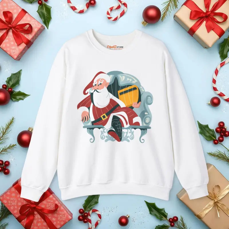 Get Cozy with our Santa Claus Heavy Blend Crewneck Sweatshirt - s / White