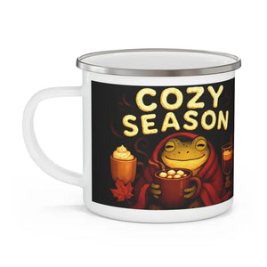 Cozy Season Frog Enamel Camping Mug Vibrant Colors - Dipaliz - 12oz - Mugs