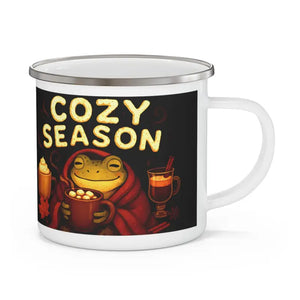 Cozy Season Frog Enamel Camping Mug Vibrant Colors - Dipaliz - 12oz - Mugs