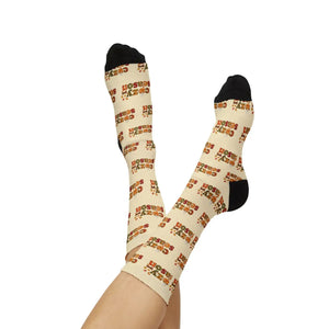 Cozy Season Sublimation Socks, ?Cozy Season’ Patterned Crew