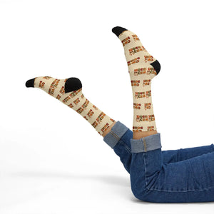 Cozy Season Sublimation Socks, ?Cozy Season’ Patterned Crew