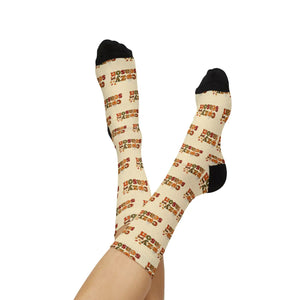 Cozy Season Sublimation Socks, ?Cozy Season’ Patterned Crew