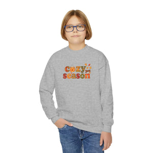 Cozy Season Youth Crewneck Sweatshirt - Fall Leaves Graphic - Sweatshirts