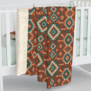 Cozy Sherpa Blanket - Boho Geo Pattern - Dipaliz Ultimate Warmth - Blankets