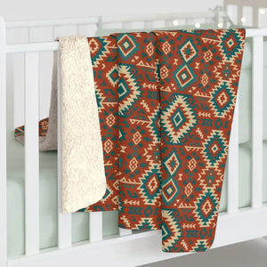 Cozy Sherpa Blanket - Boho Geo Pattern - Dipaliz Ultimate Warmth - 50’’ × 60’’ - Blankets