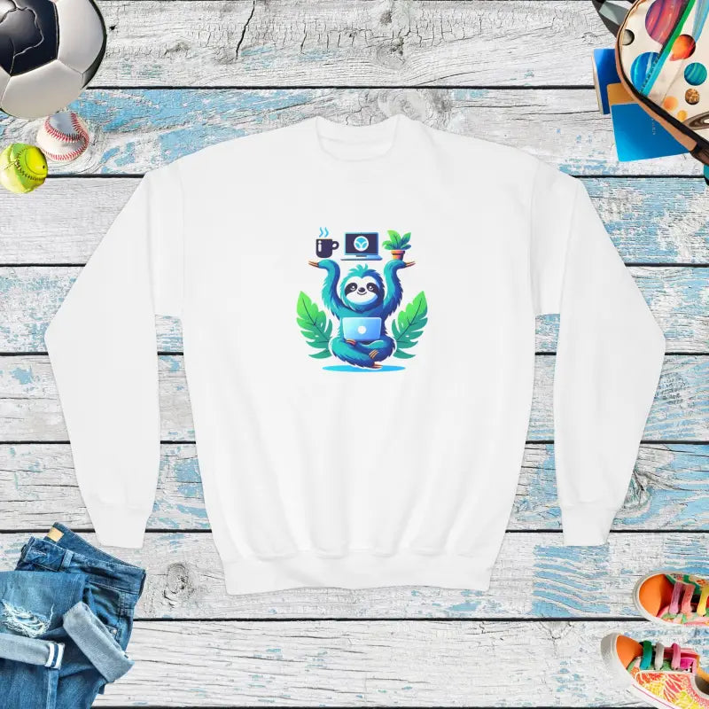 Ultimate Warmth: Gildan 18000b Youth Crewneck Sweatshirt - White / Xs Kids Clothes