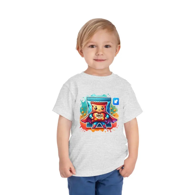 Snack Attack Short Sleeve Tee for Toddlers - Cozy & Fun! - Athletic Heather / 2t Kids Clothes