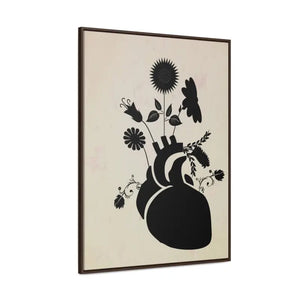 Human Heart Vertical Frame with Flowers and Plants Art - Dipaliz - Posters Prints & Visual Artwork
